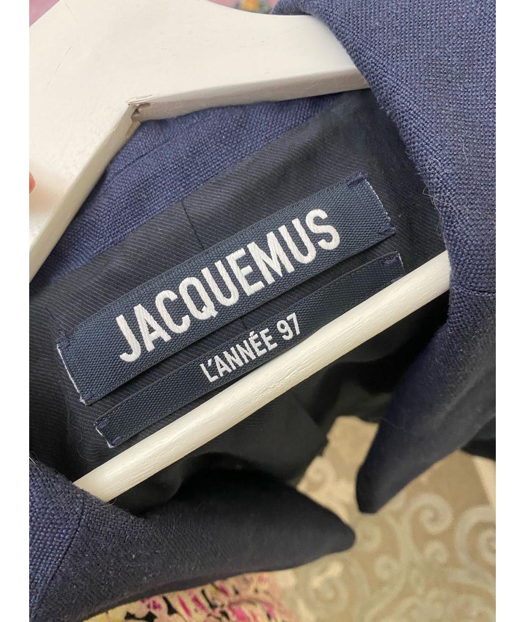 JACQUEMUS Темно-синее льняное платье, фото 3