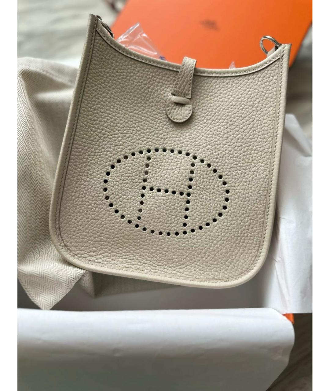 HERMES Бежевая кожаная сумка на плечо, фото 2