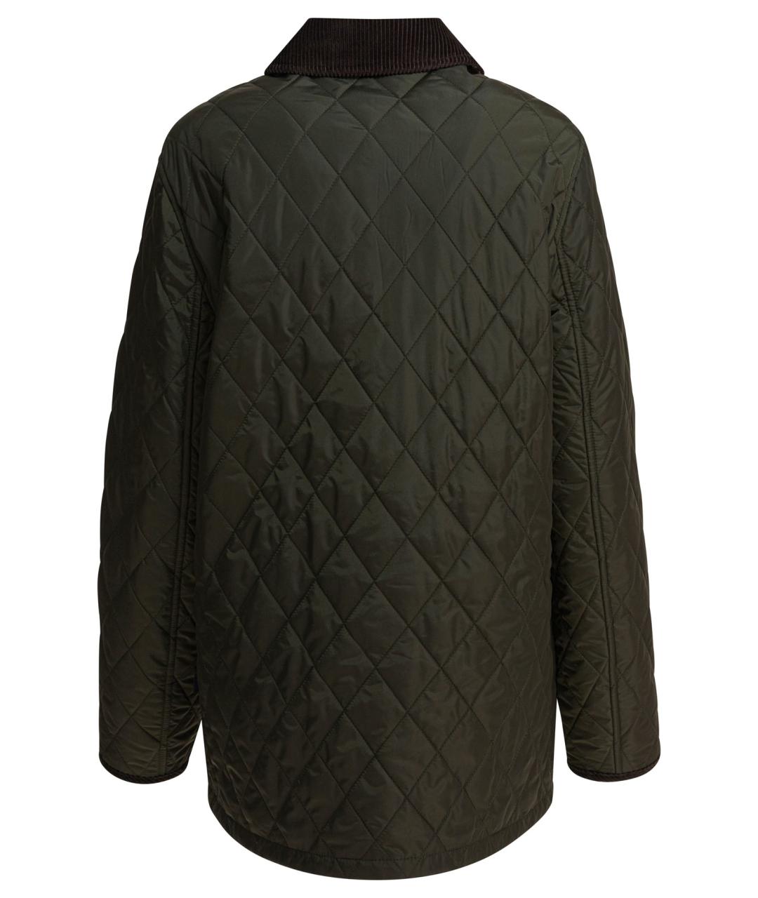 BURBERRY Зеленая полиамидовая куртка, фото 2