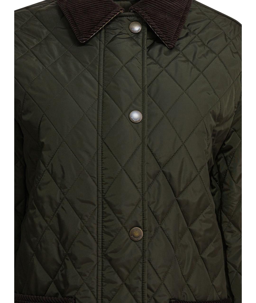 BURBERRY Зеленая полиамидовая куртка, фото 3