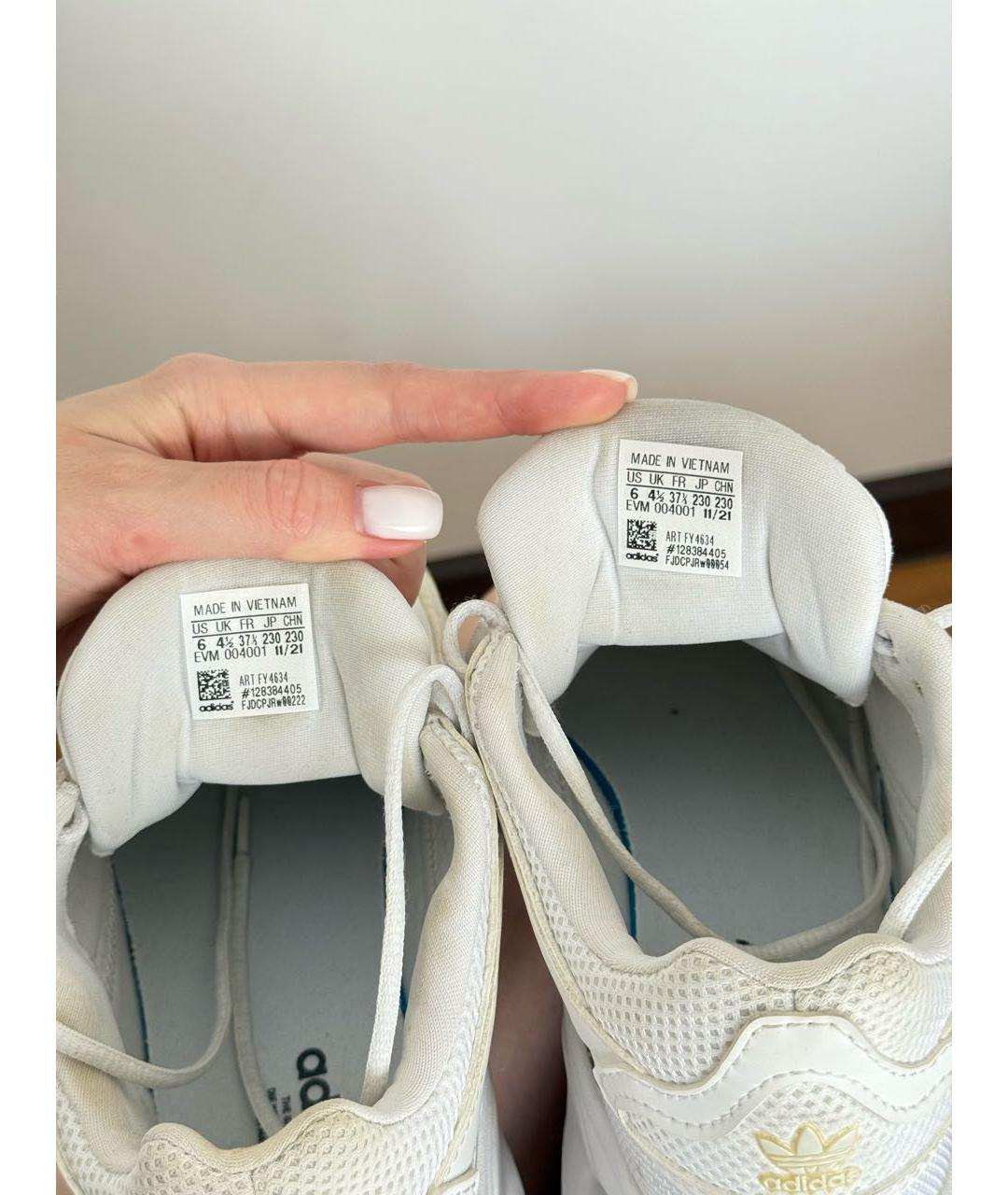 ADIDAS Белые текстильные кроссовки, фото 4