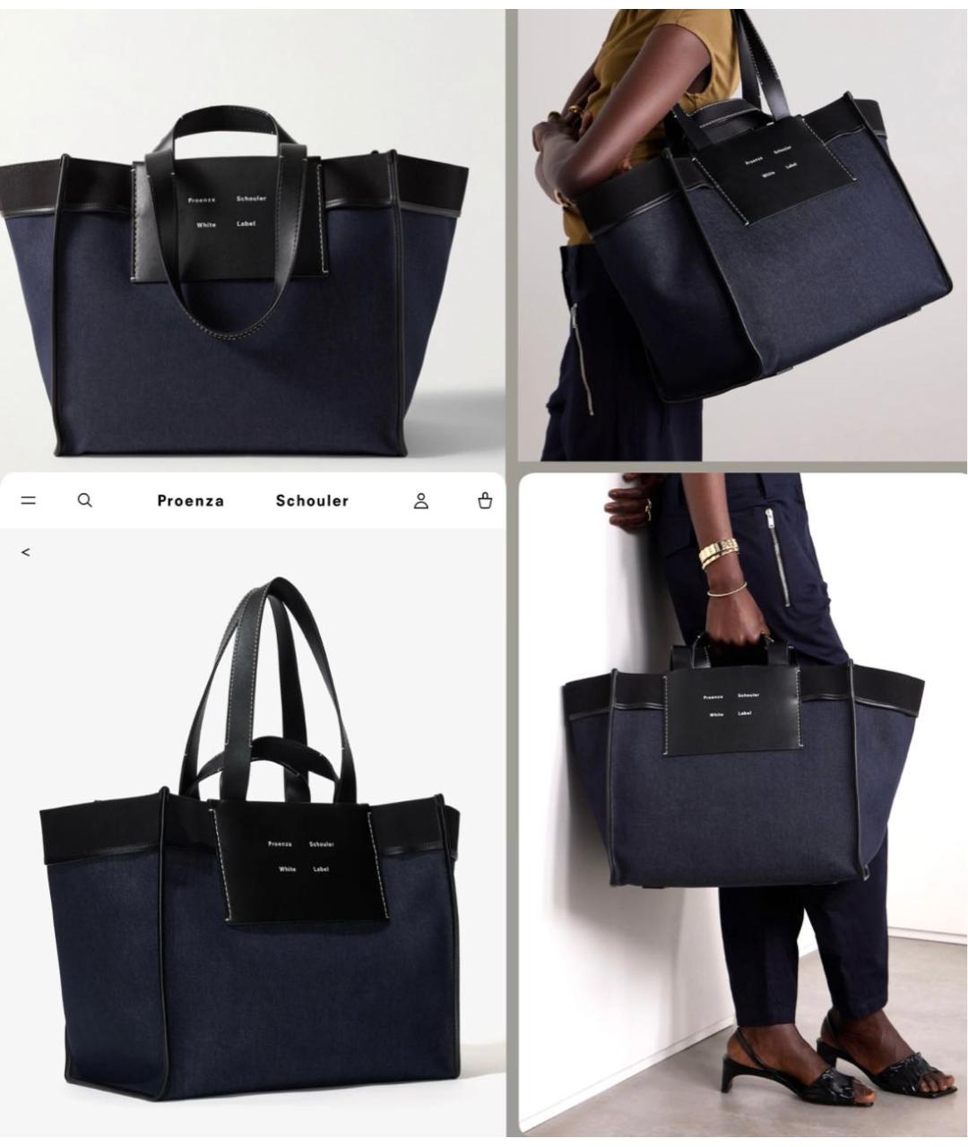 PROENZA SCHOULER Темно-синяя деним сумка тоут, фото 4