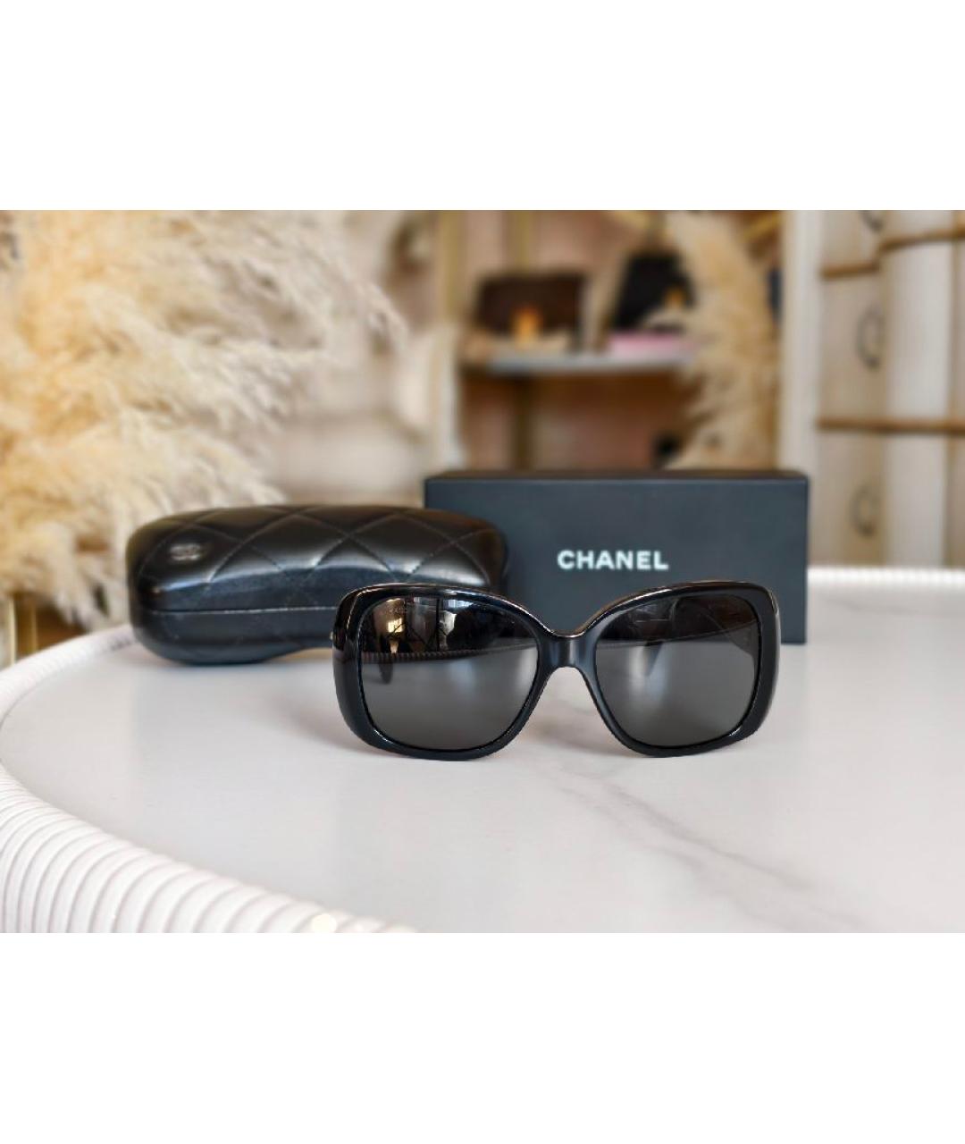 CHANEL Черные пластиковые солнцезащитные очки, фото 7