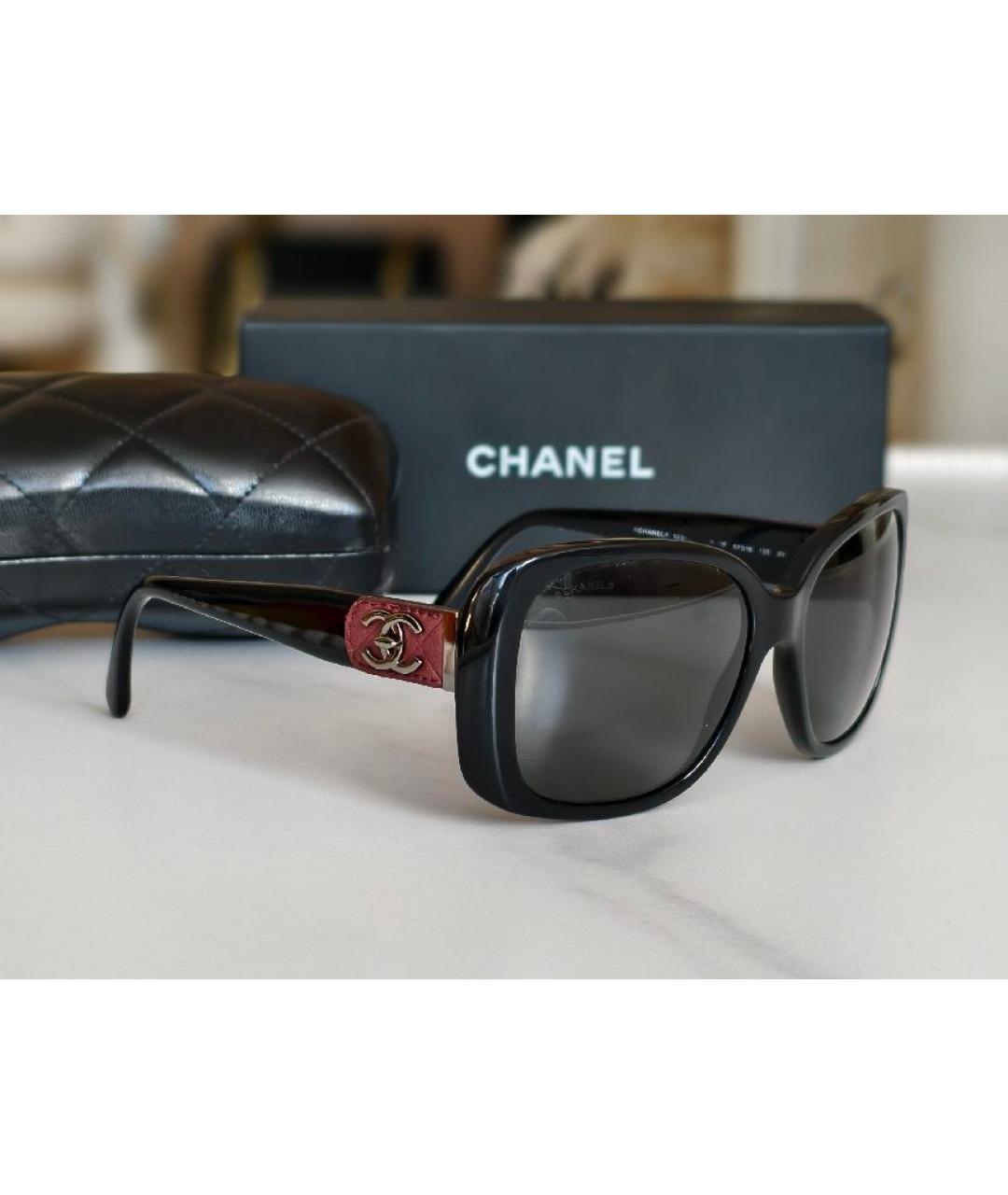 CHANEL Черные пластиковые солнцезащитные очки, фото 2