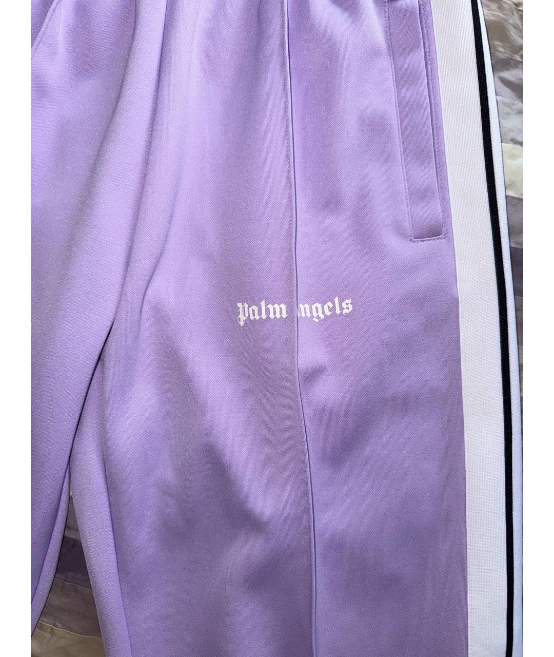 PALM ANGELS Фиолетовые полиэстеровые спортивные брюки и шорты, фото 4
