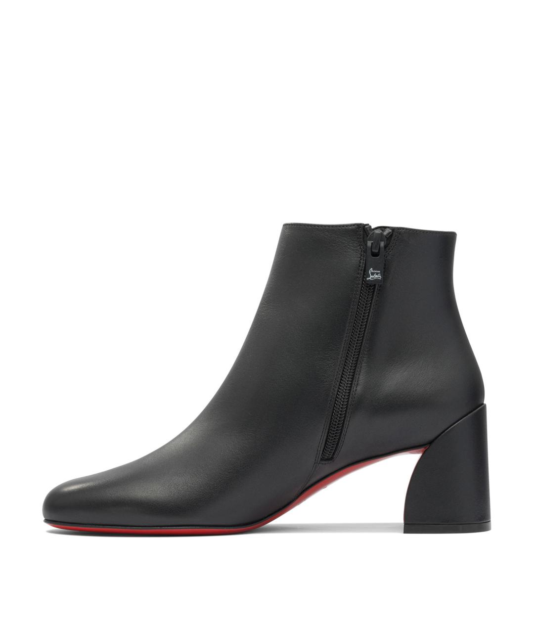 CHRISTIAN LOUBOUTIN Черные кожаные ботильоны, фото 3