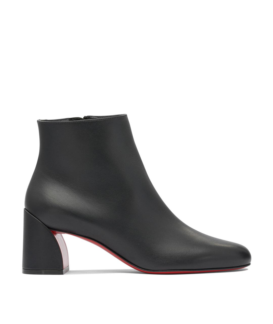 CHRISTIAN LOUBOUTIN Черные кожаные ботильоны, фото 1
