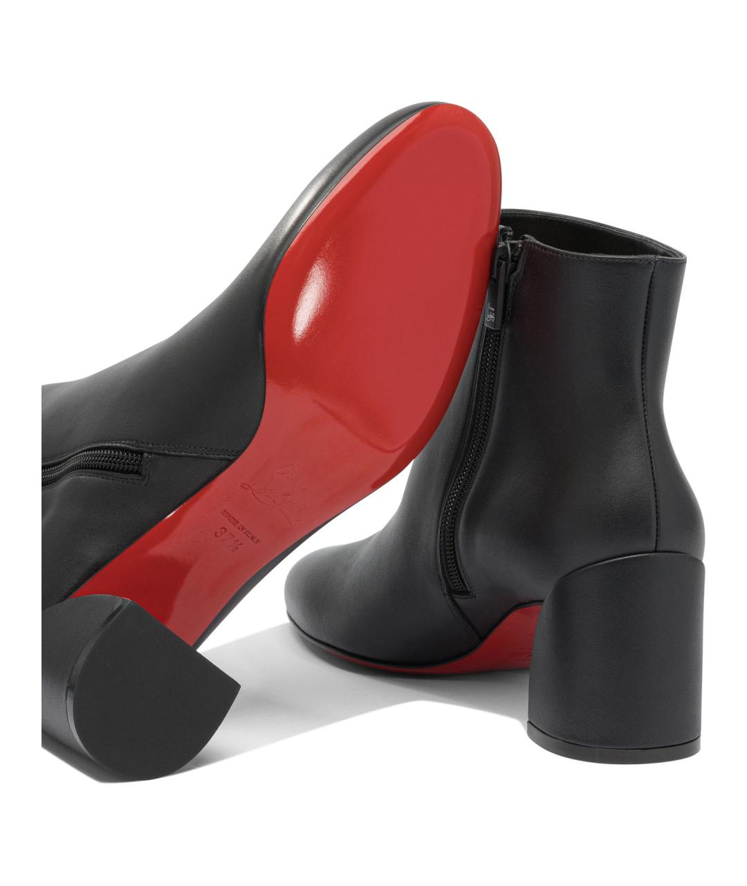 CHRISTIAN LOUBOUTIN Черные кожаные ботильоны, фото 5