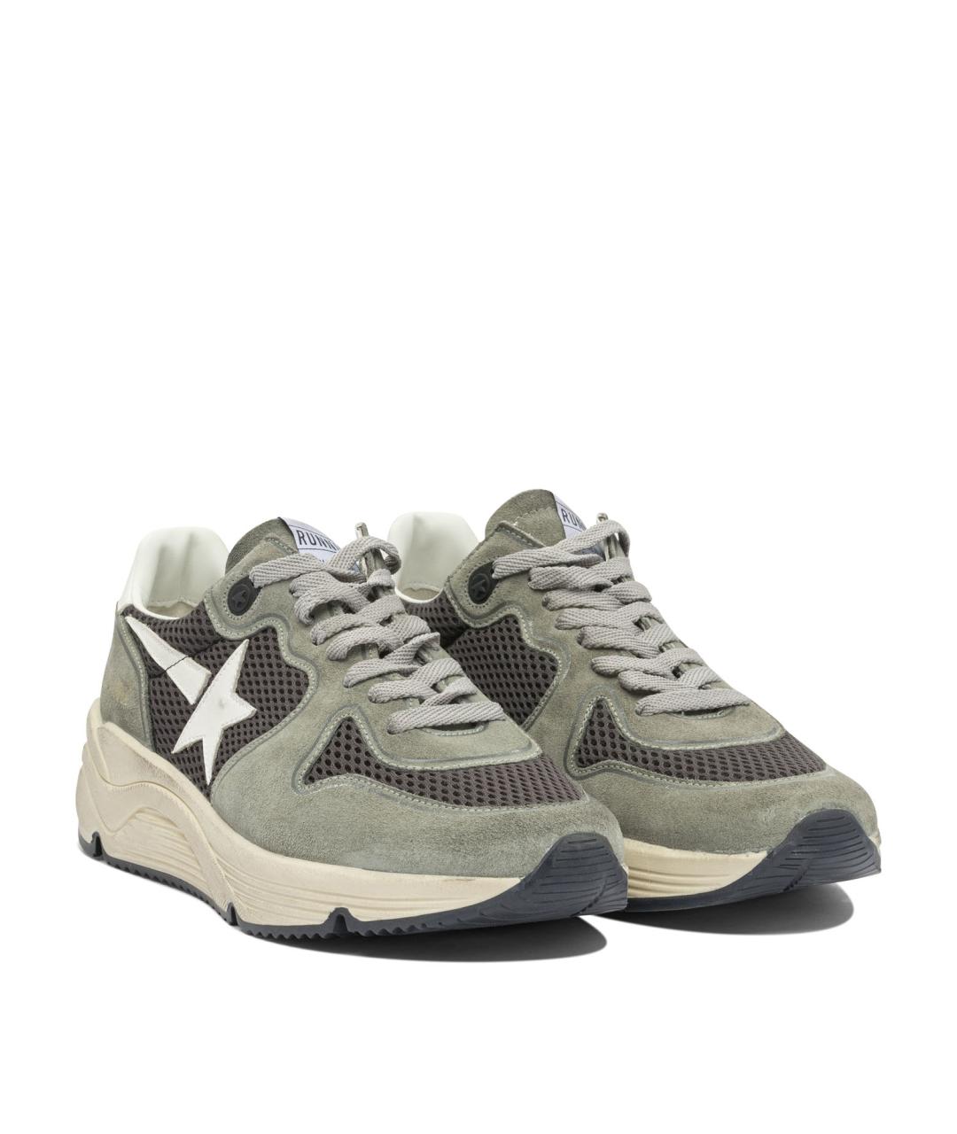 GOLDEN GOOSE DELUXE BRAND Зеленые кожаные низкие кроссовки / кеды, фото 2