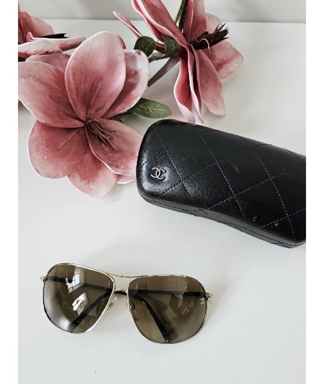 CHANEL Хаки пластиковые солнцезащитные очки, фото 4