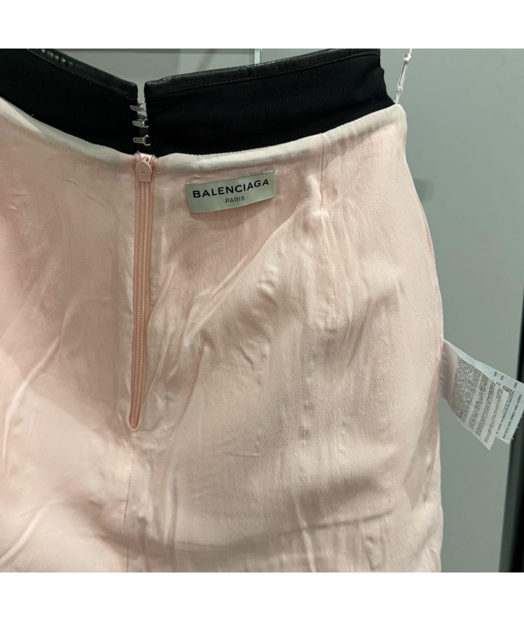 BALENCIAGA Розовая полиуретановая юбка мини, фото 3
