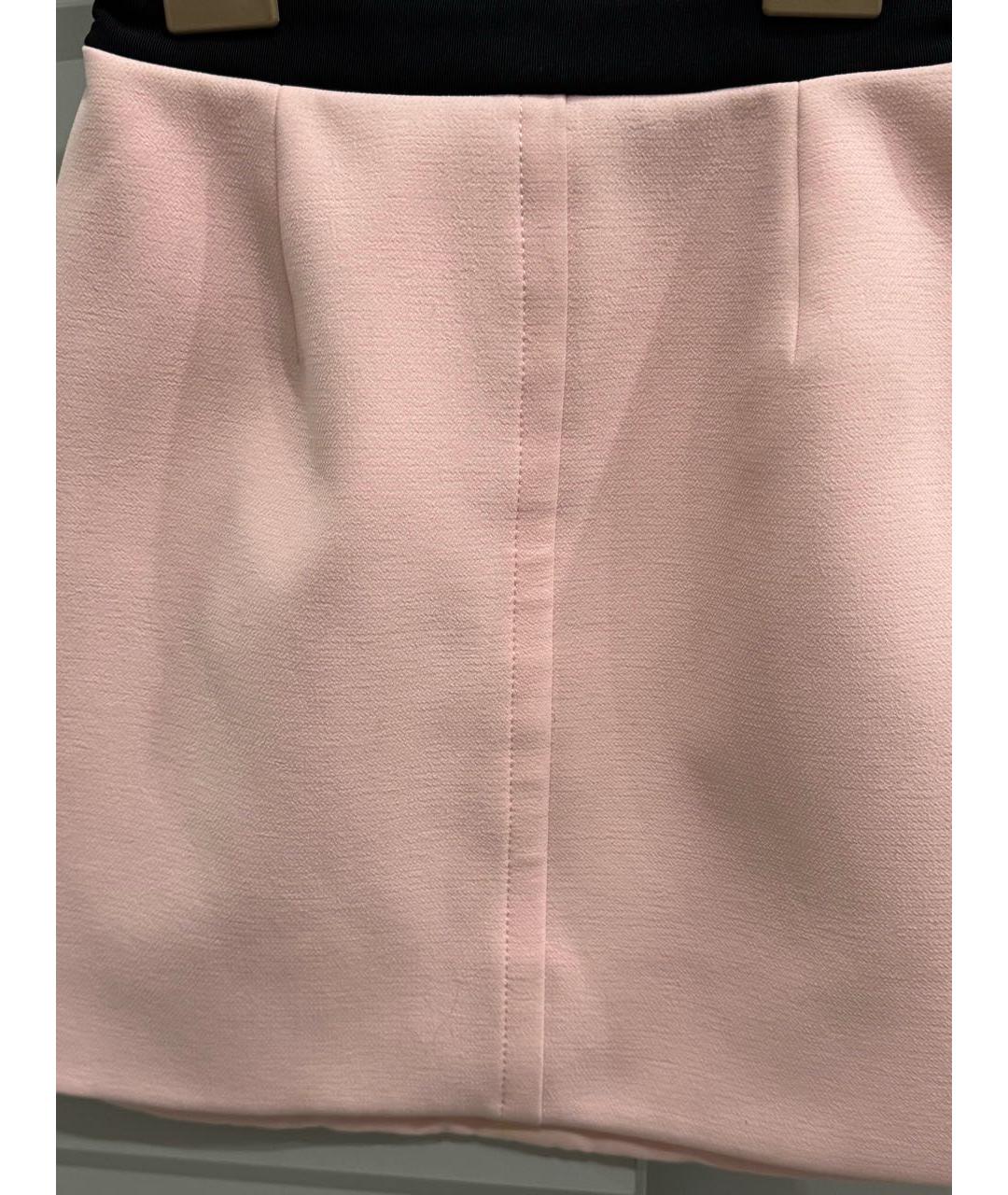 BALENCIAGA Розовая полиуретановая юбка мини, фото 4