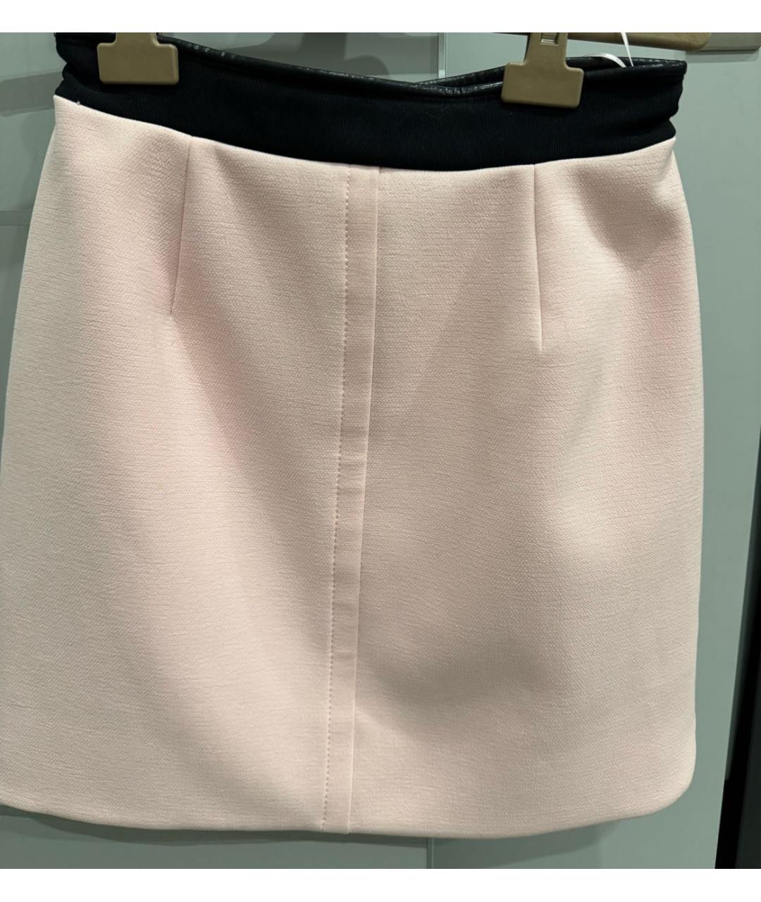 BALENCIAGA Розовая полиуретановая юбка мини, фото 5