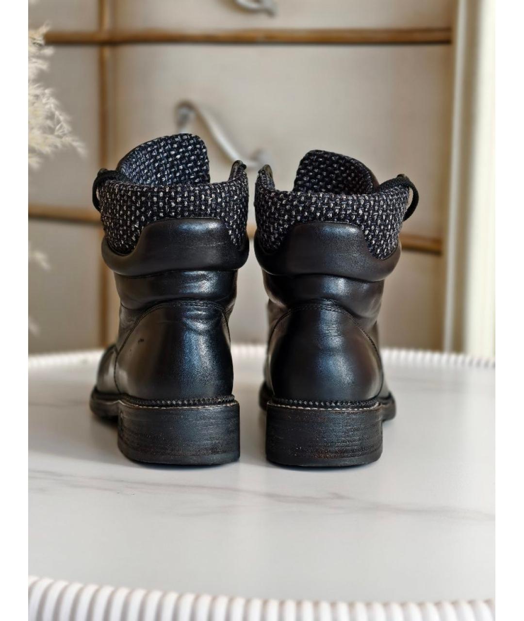 CHANEL Черные кожаные ботинки, фото 4