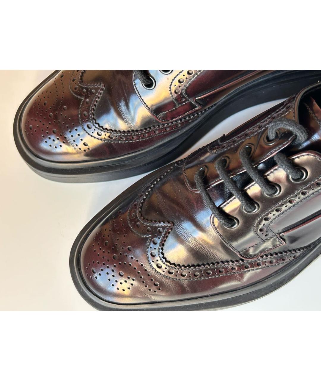 PRADA Бордовые кожаные туфли, фото 6