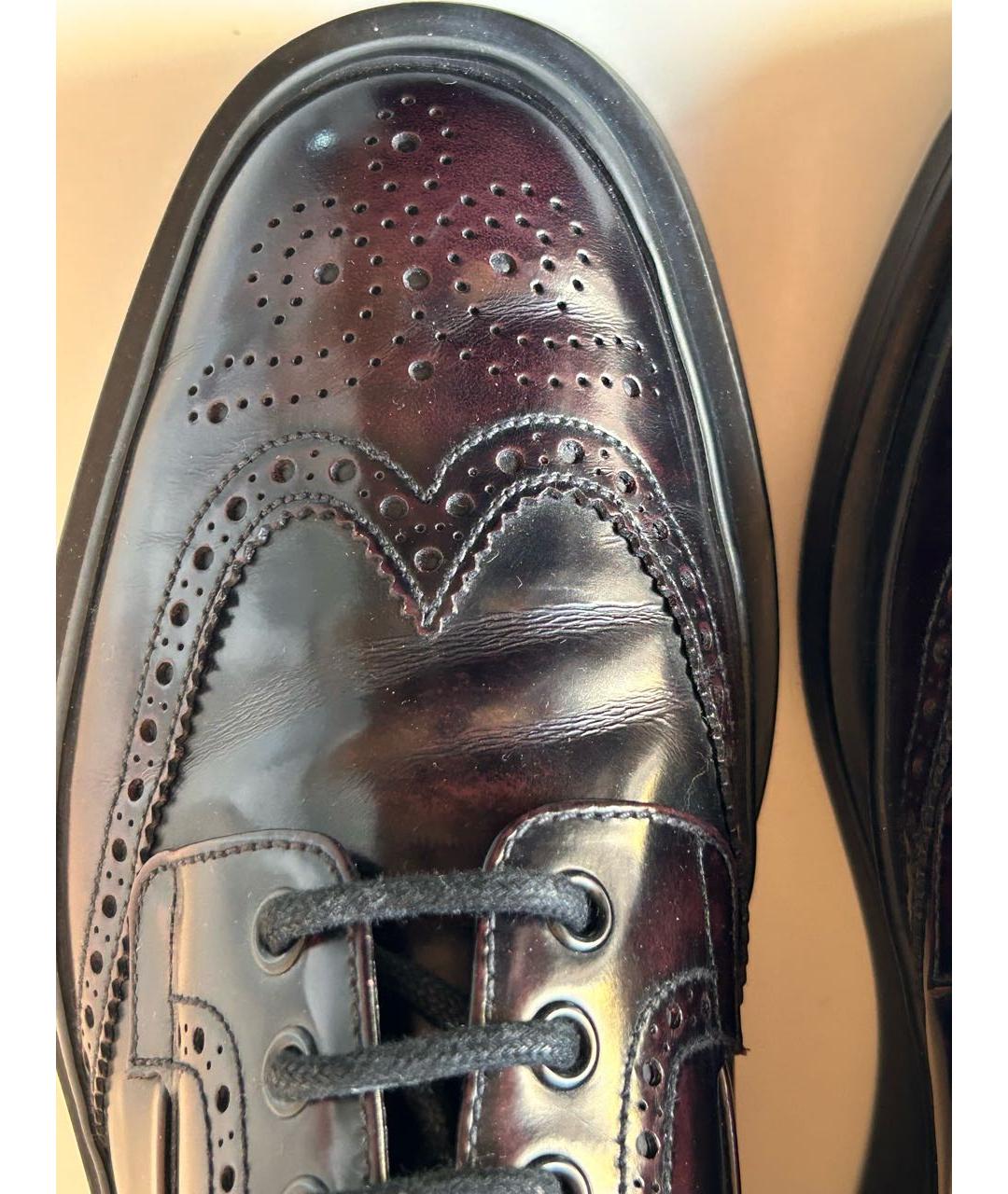PRADA Бордовые кожаные туфли, фото 8
