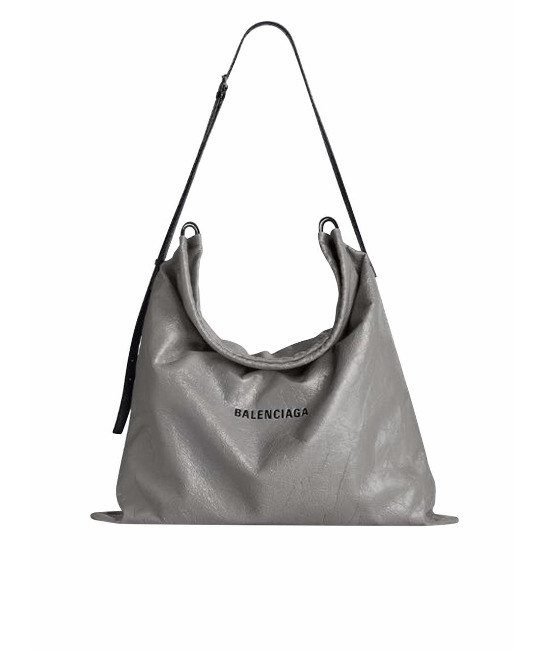 BALENCIAGA Серая кожаная сумка тоут, фото 1