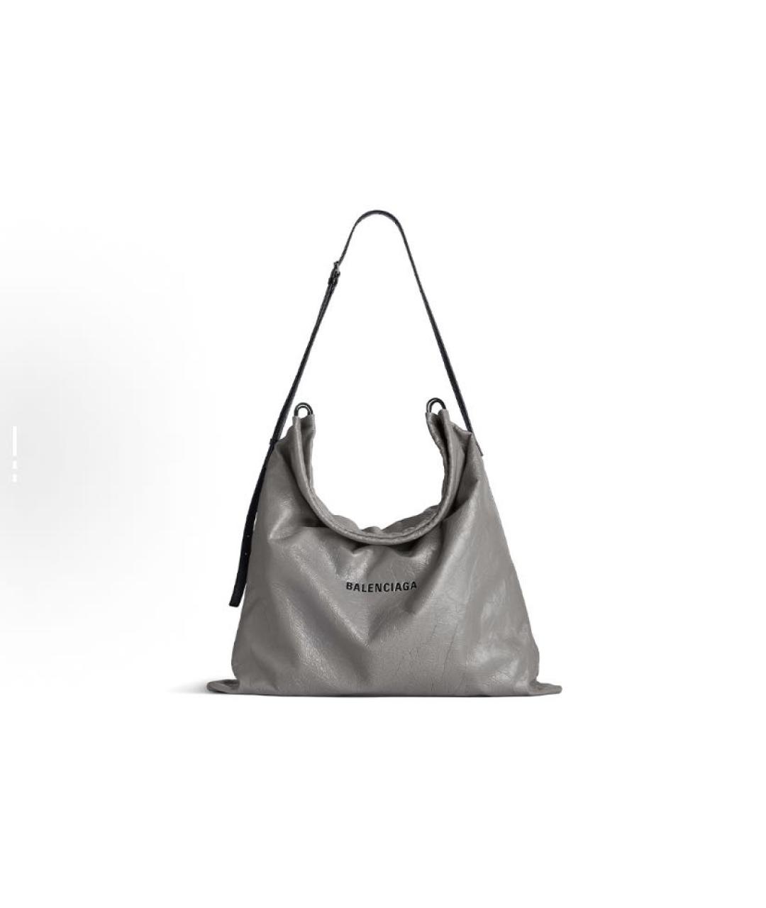 BALENCIAGA Серая кожаная сумка тоут, фото 5