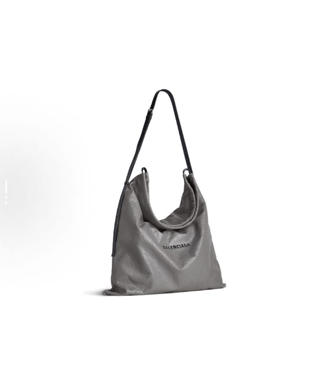 BALENCIAGA Серая кожаная сумка тоут, фото 2