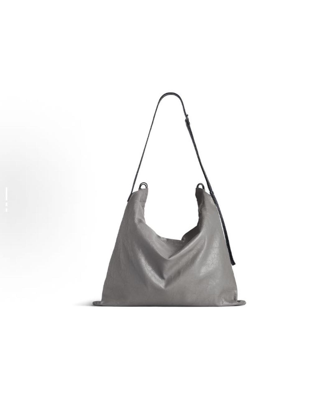 BALENCIAGA Серая кожаная сумка тоут, фото 4