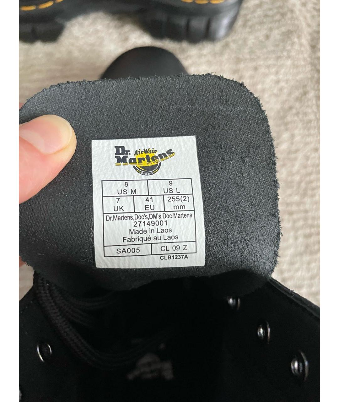 DR. MARTENS Черные кожаные ботинки, фото 5