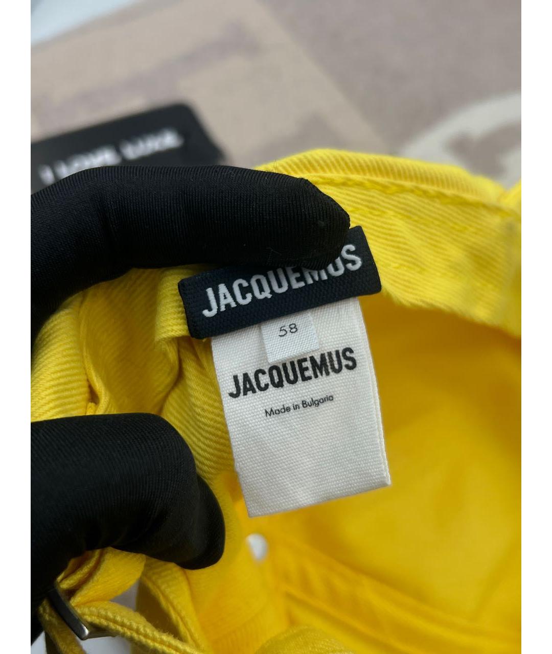 JACQUEMUS Желтая хлопковая кепка, фото 5