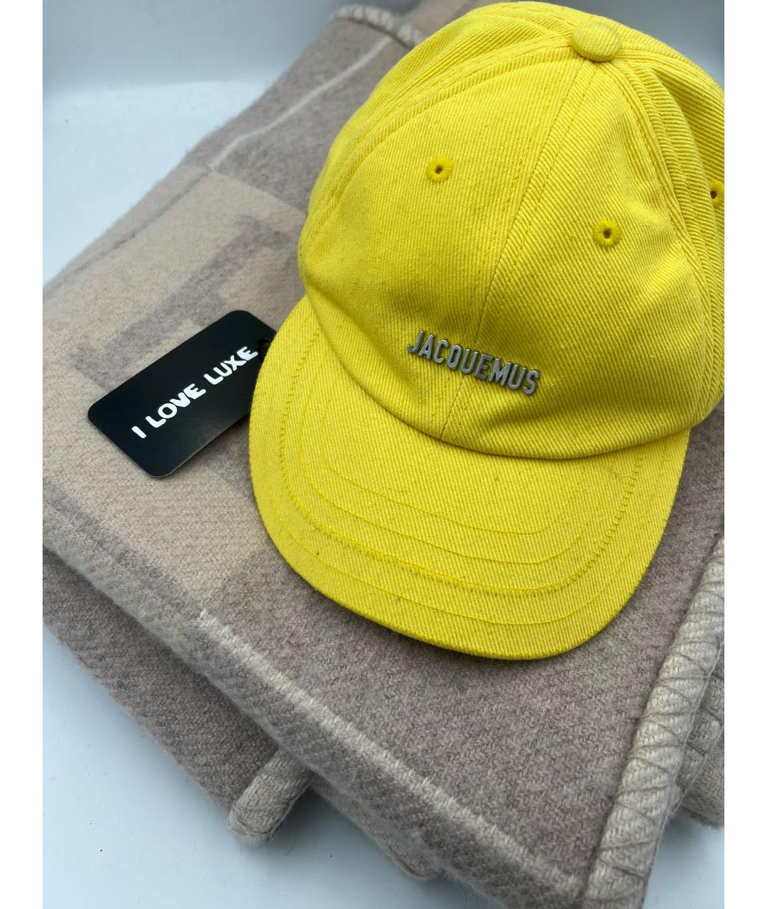 JACQUEMUS Желтая хлопковая кепка, фото 2