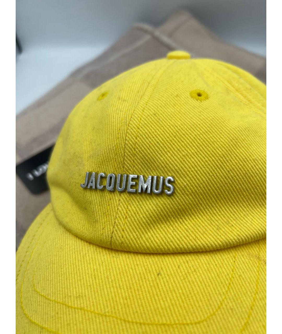 JACQUEMUS Желтая хлопковая кепка, фото 3