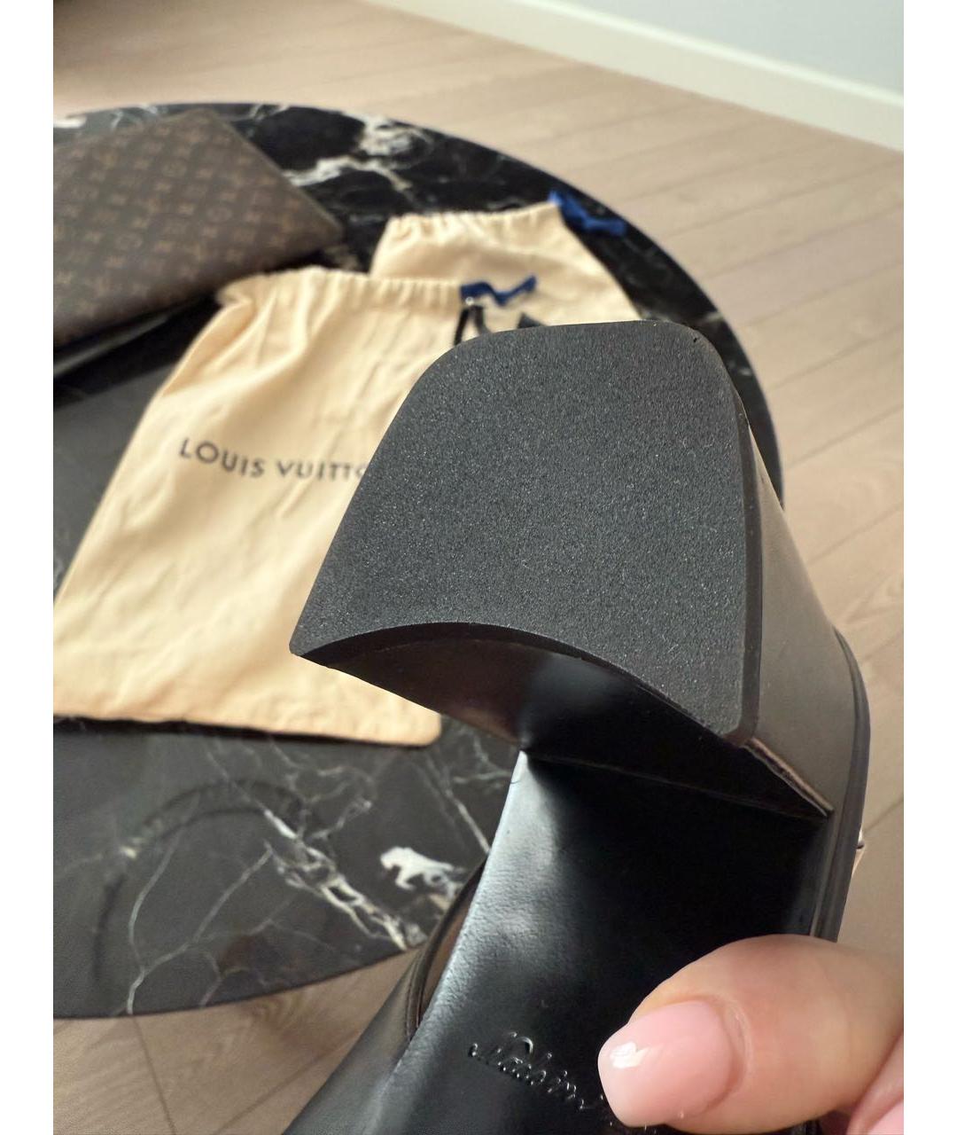 LOUIS VUITTON Черные кожаные туфли, фото 6