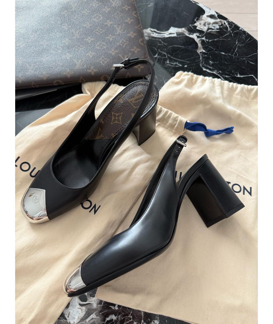 LOUIS VUITTON Черные кожаные туфли, фото 7