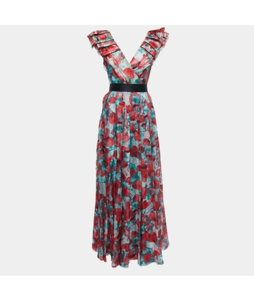 CAROLINA HERRERA Красное шелковое вечернее платье, фото 5