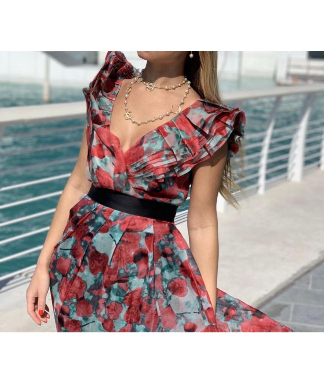 CAROLINA HERRERA Красное шелковое вечернее платье, фото 4