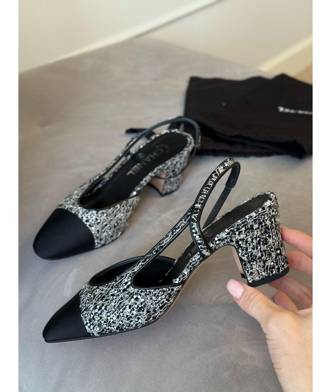 CHANEL Серые кожаные туфли, фото 4