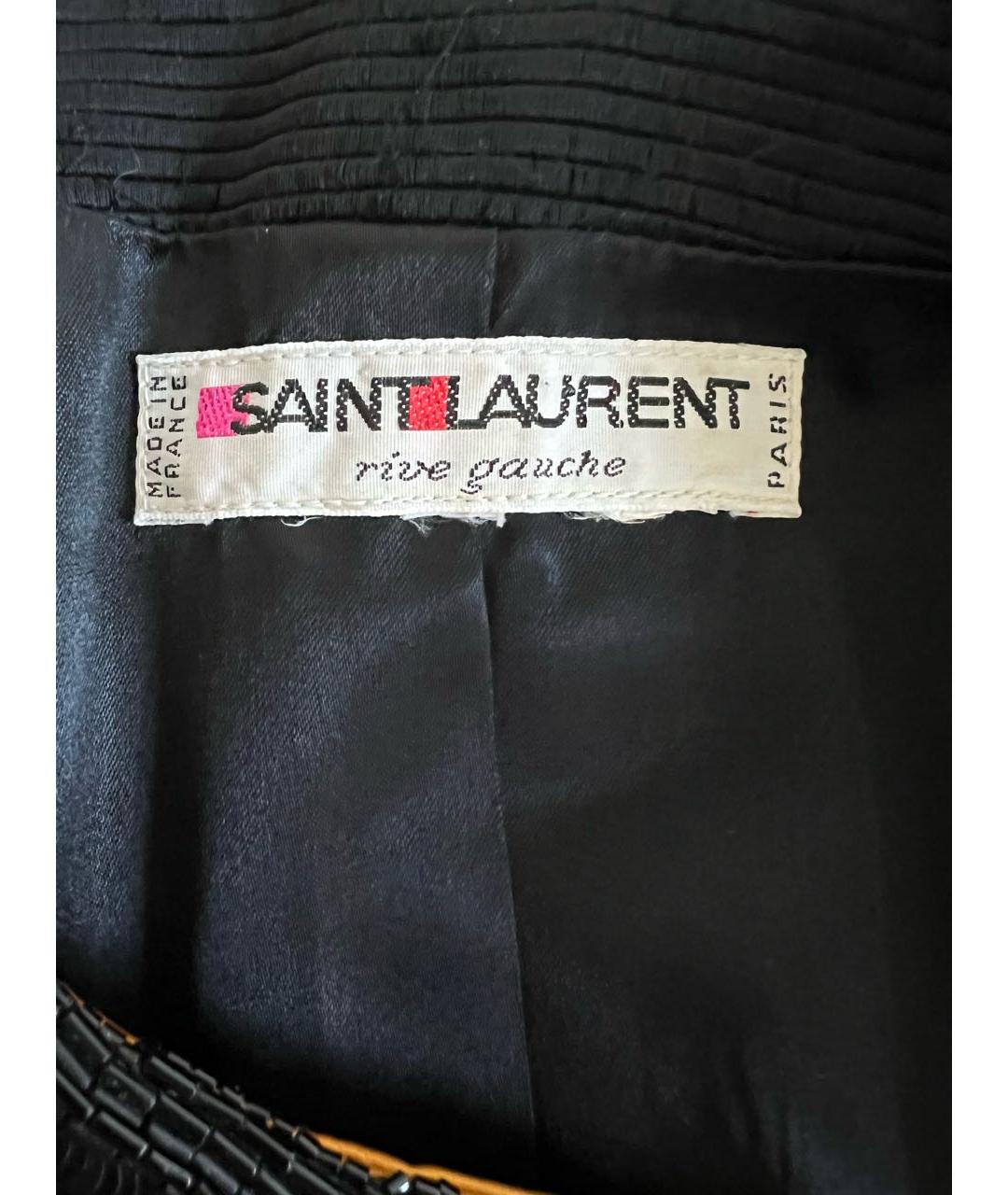 SAINT LAURENT Черный вискозный жакет/пиджак, фото 3