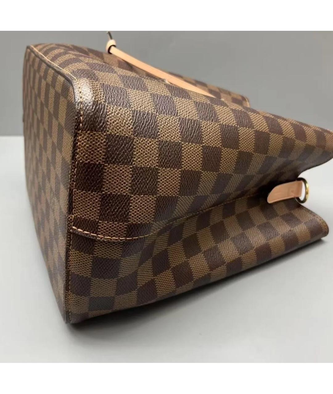 LOUIS VUITTON Коричневая кожаная сумка тоут, фото 5