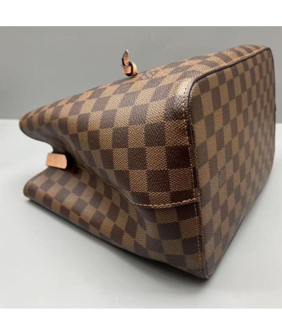 LOUIS VUITTON Коричневая кожаная сумка тоут, фото 4