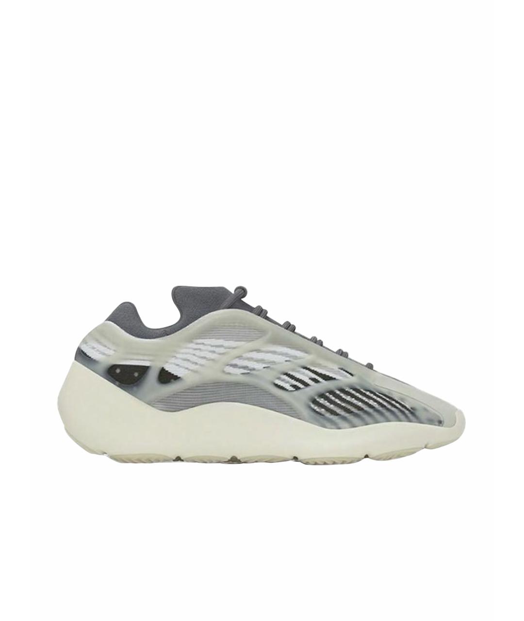 ADIDAS YEEZY Серые текстильные низкие кроссовки / кеды, фото 1