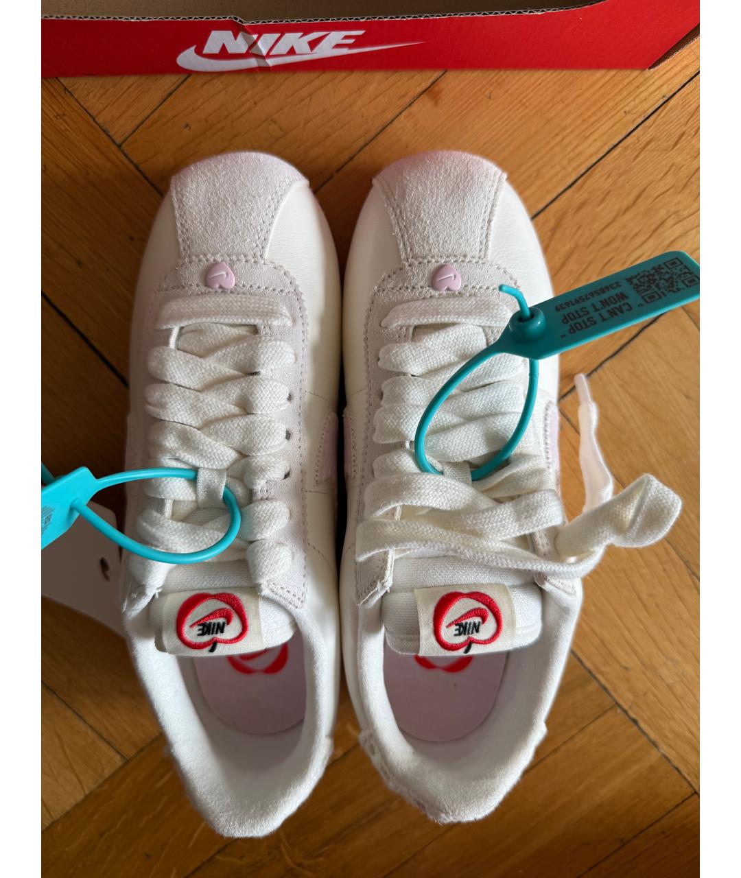 NIKE Белые кожаные кроссовки, фото 3