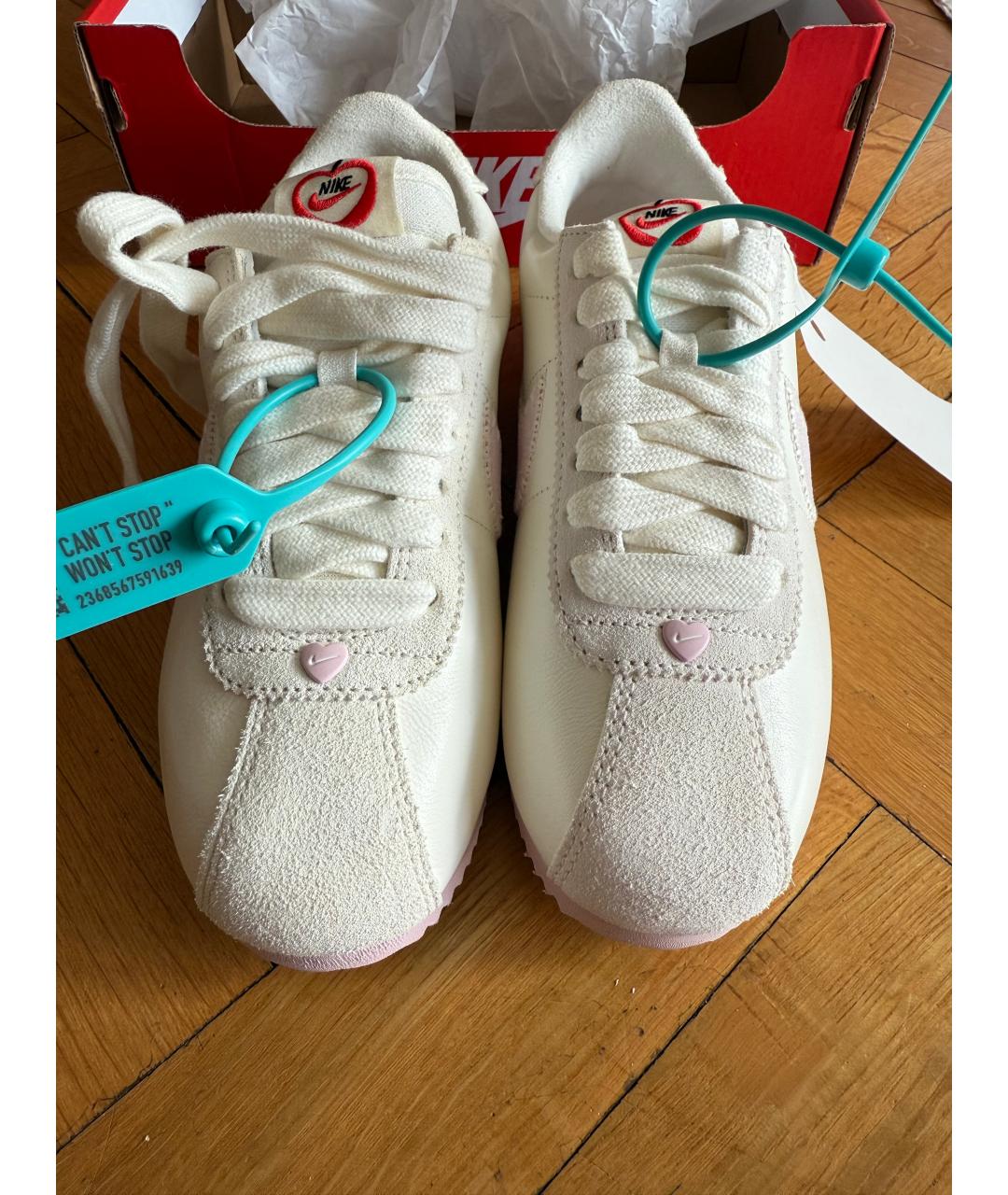 NIKE Белые кожаные кроссовки, фото 2