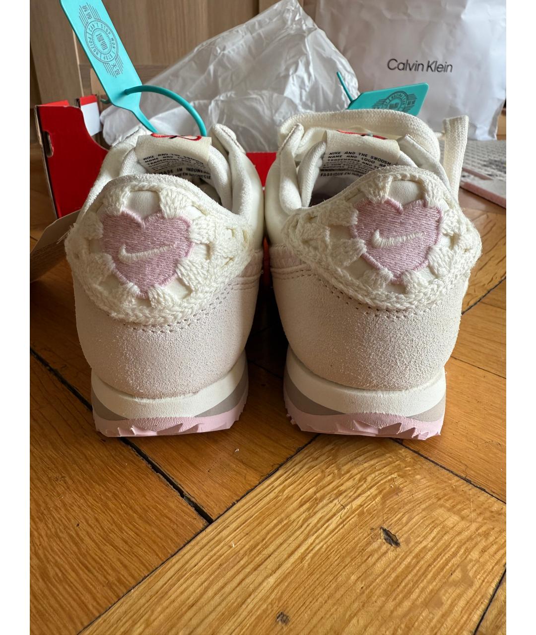 NIKE Белые кожаные кроссовки, фото 4