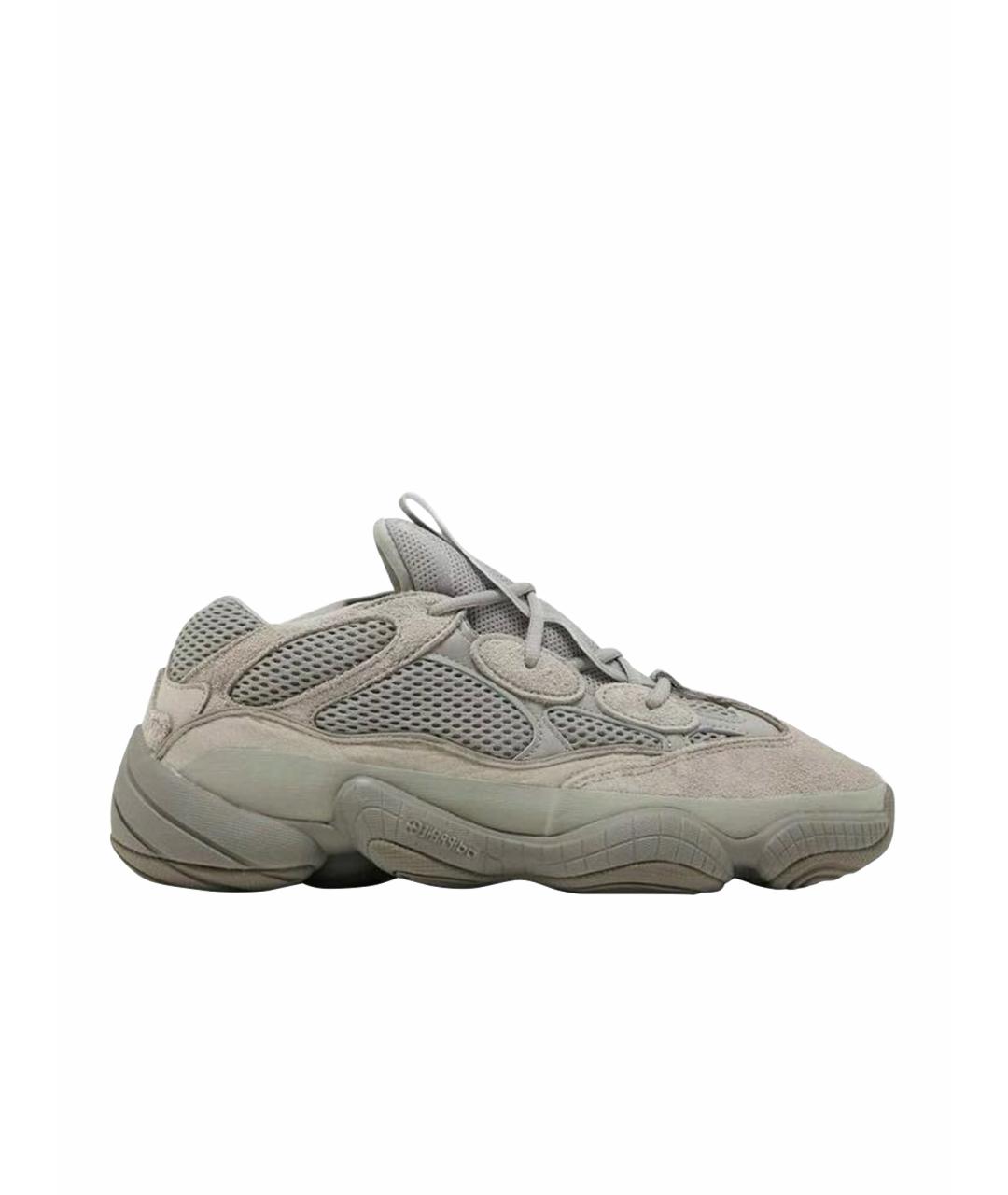 ADIDAS YEEZY Серые замшевые низкие кроссовки / кеды, фото 1