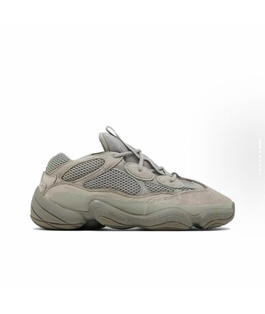 ADIDAS YEEZY Серые замшевые низкие кроссовки / кеды, фото 5