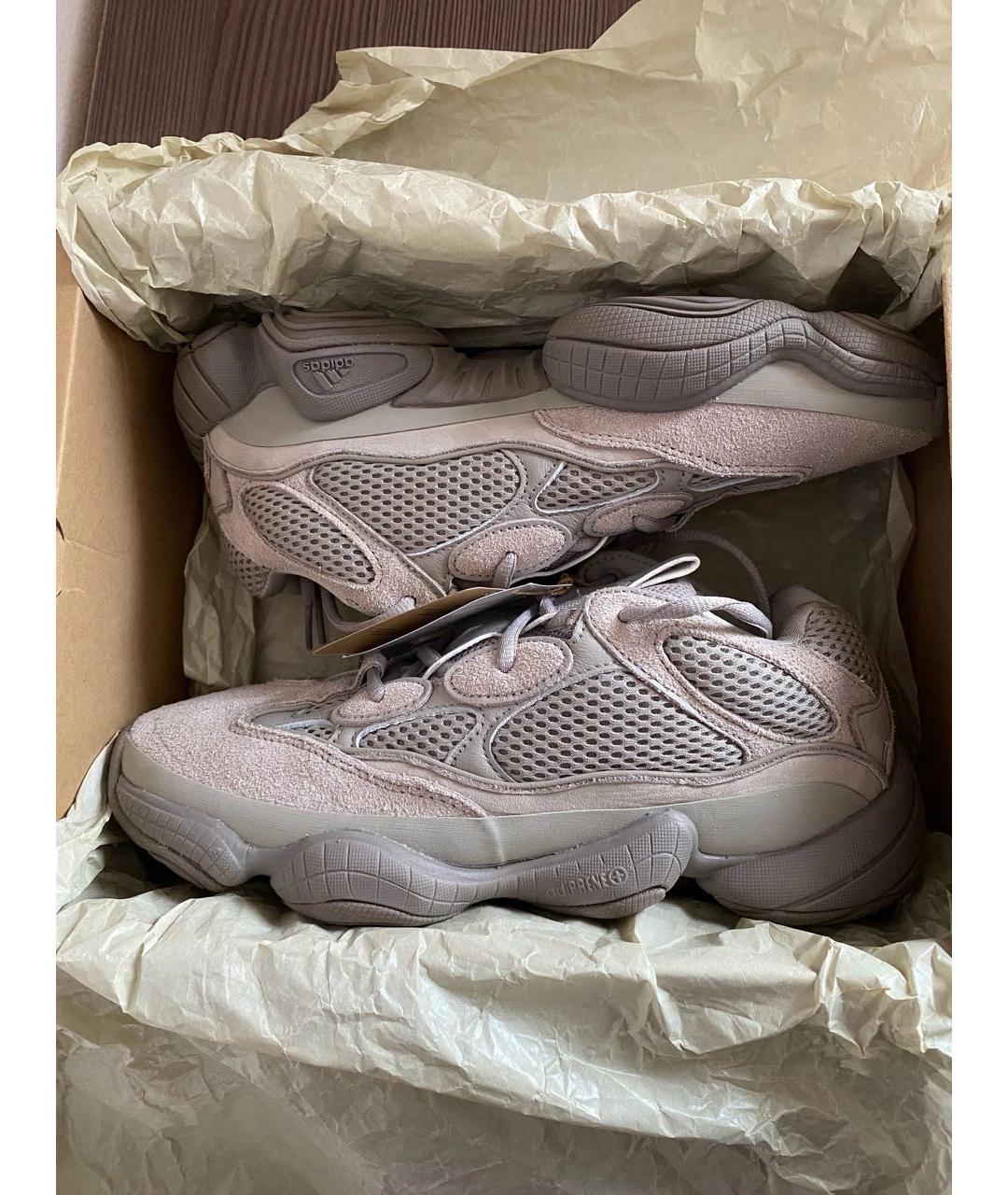 ADIDAS YEEZY Серые замшевые низкие кроссовки / кеды, фото 2