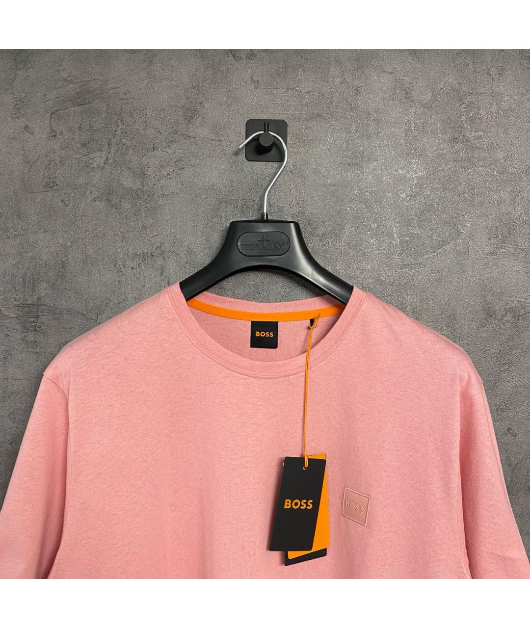 HUGO BOSS Коралловая хлопковая футболка, фото 3