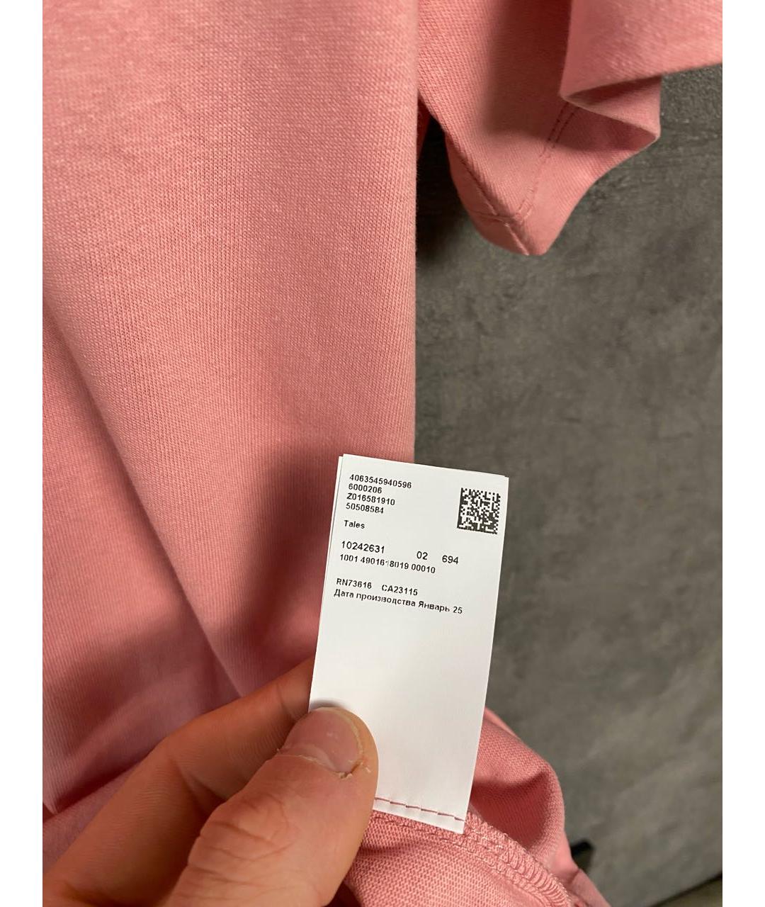 HUGO BOSS Коралловая хлопковая футболка, фото 8