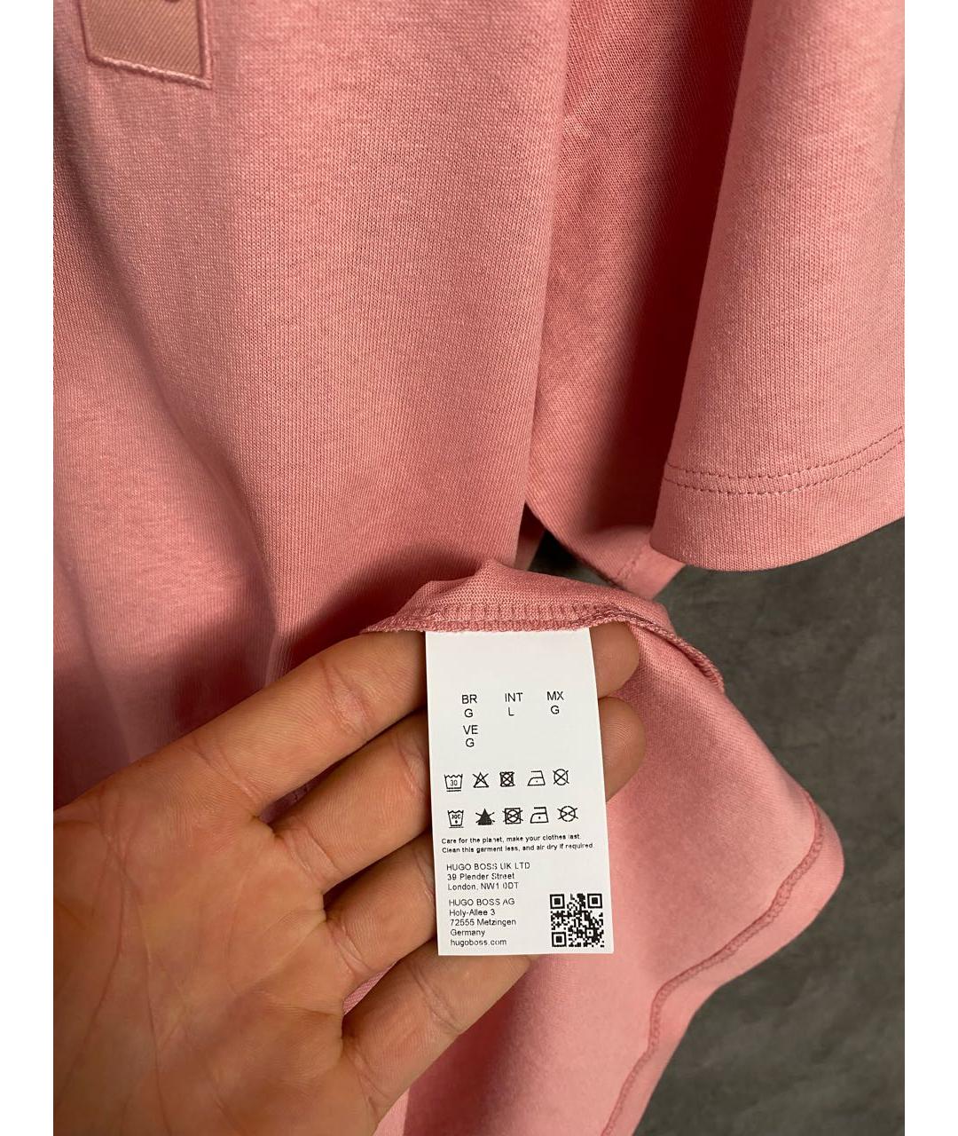 HUGO BOSS Коралловая хлопковая футболка, фото 6