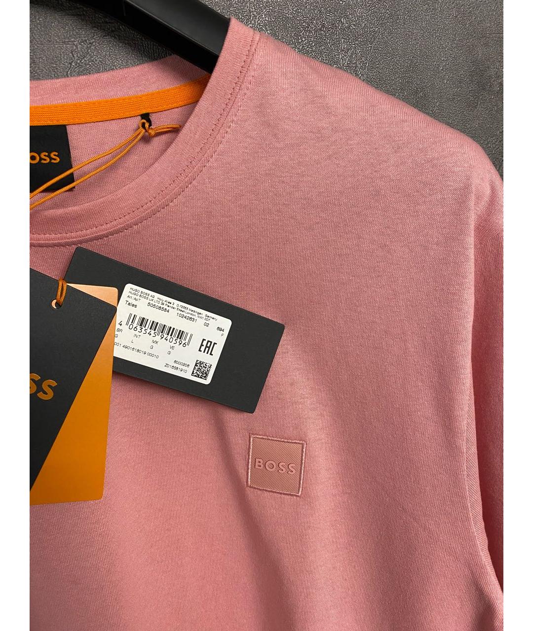 HUGO BOSS Коралловая хлопковая футболка, фото 4