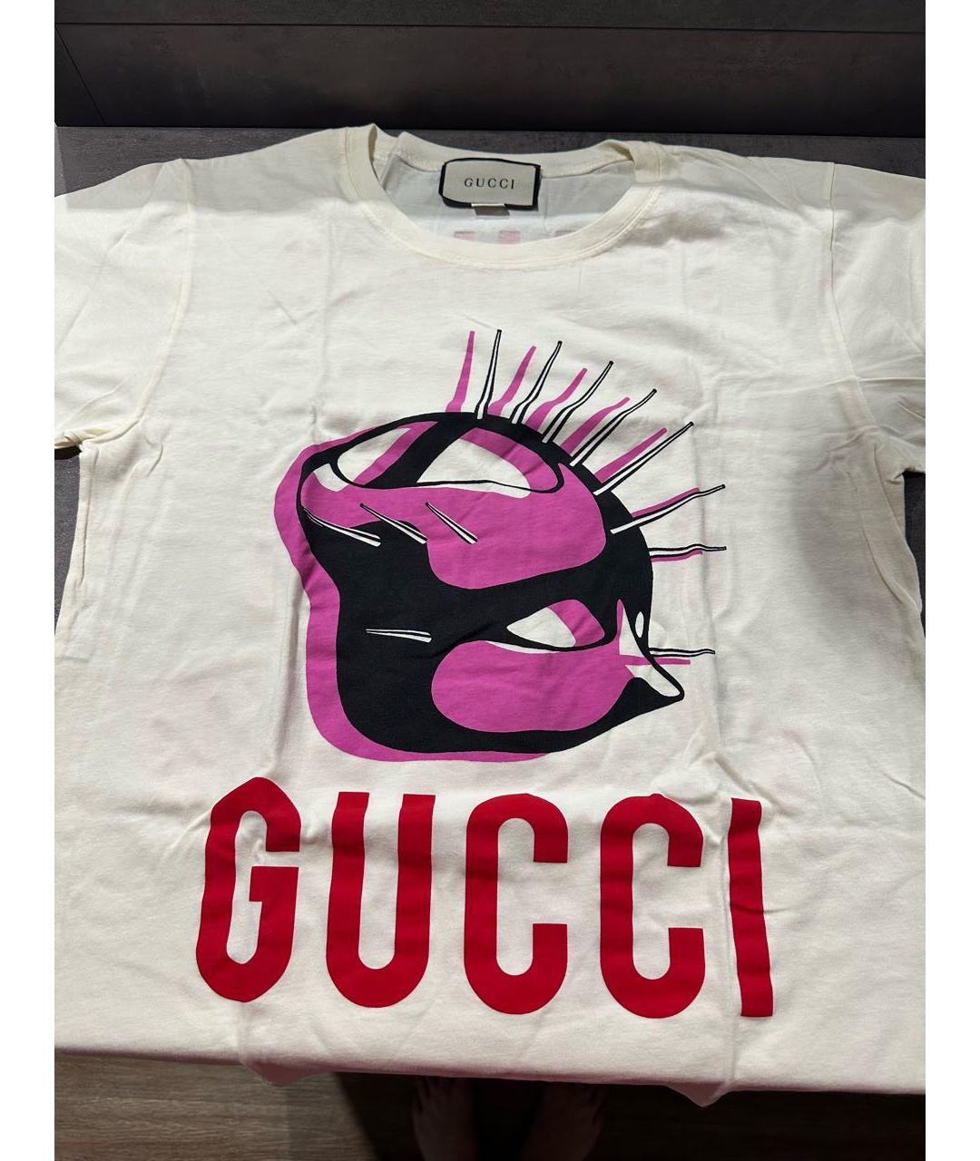 GUCCI Белая хлопковая футболка, фото 2