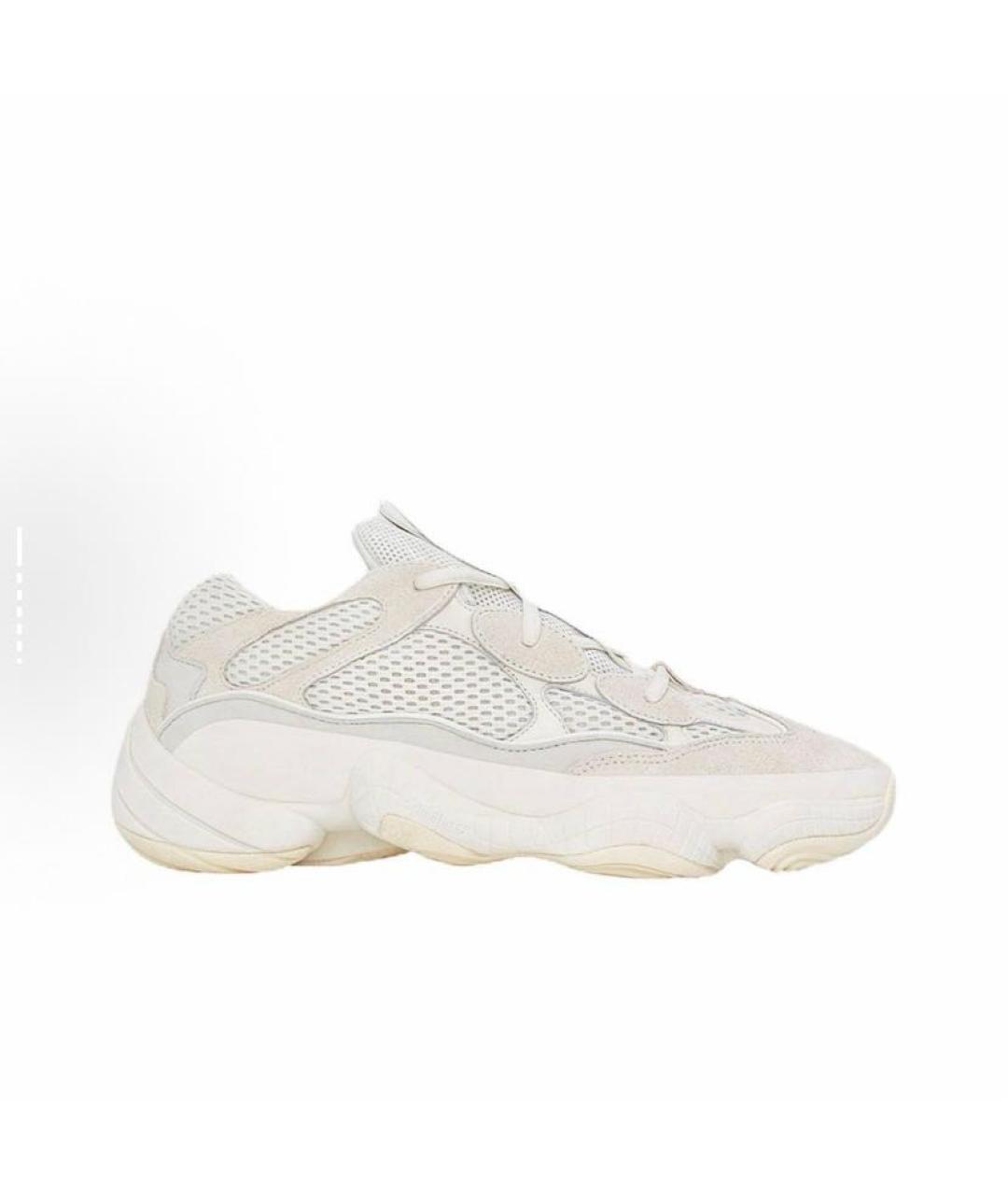 ADIDAS YEEZY Белые замшевые низкие кроссовки / кеды, фото 3