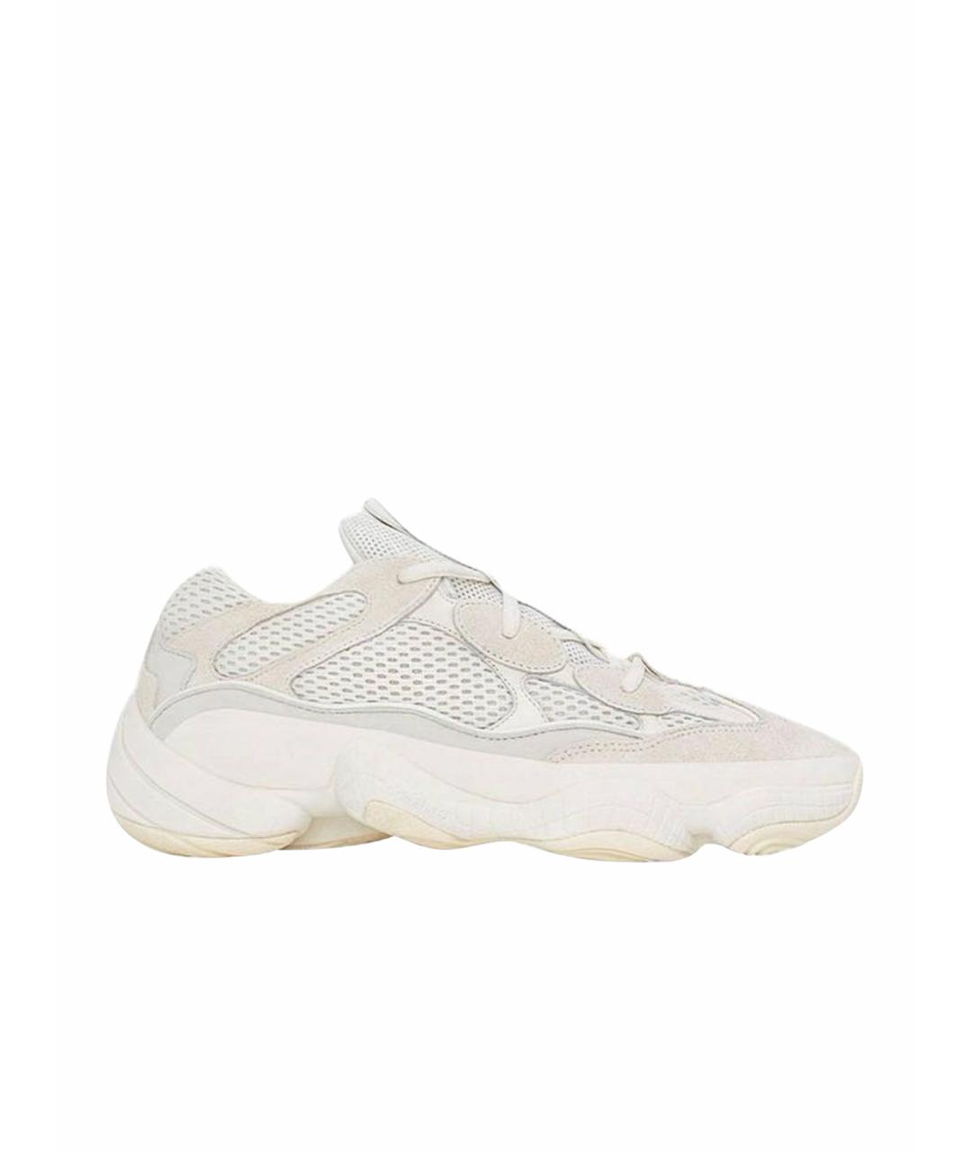 ADIDAS YEEZY Белые замшевые низкие кроссовки / кеды, фото 1
